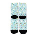 Happy Llama And Cactus Pattern Print Long Socks