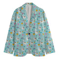 Happy Llama And Cactus Pattern Print Men's Blazer