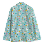 Happy Llama And Cactus Pattern Print Men's Cotton Blazer