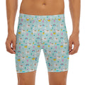Happy Llama And Cactus Pattern Print Men's Long Boxer Briefs
