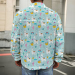 Happy Llama And Cactus Pattern Print Men's Shirt Jacket