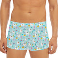 Happy Llama And Cactus Pattern Print Men's Short Boxer Briefs
