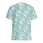 Happy Llama And Cactus Pattern Print Men's Sports T-Shirt
