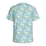 Happy Llama And Cactus Pattern Print Men's Sports T-Shirt