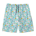 Happy Llama And Cactus Pattern Print Men's Swim Trunks