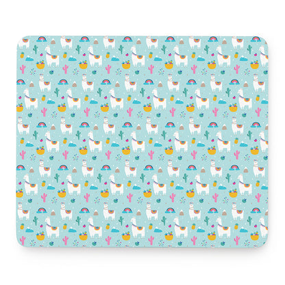 Happy Llama And Cactus Pattern Print Mouse Pad