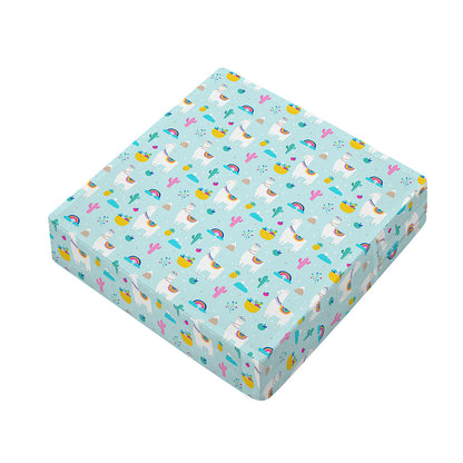 Happy Llama And Cactus Pattern Print Outdoor Seat Cushion Cover