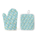 Happy Llama And Cactus Pattern Print Oven Mitt And Pot Holder Set