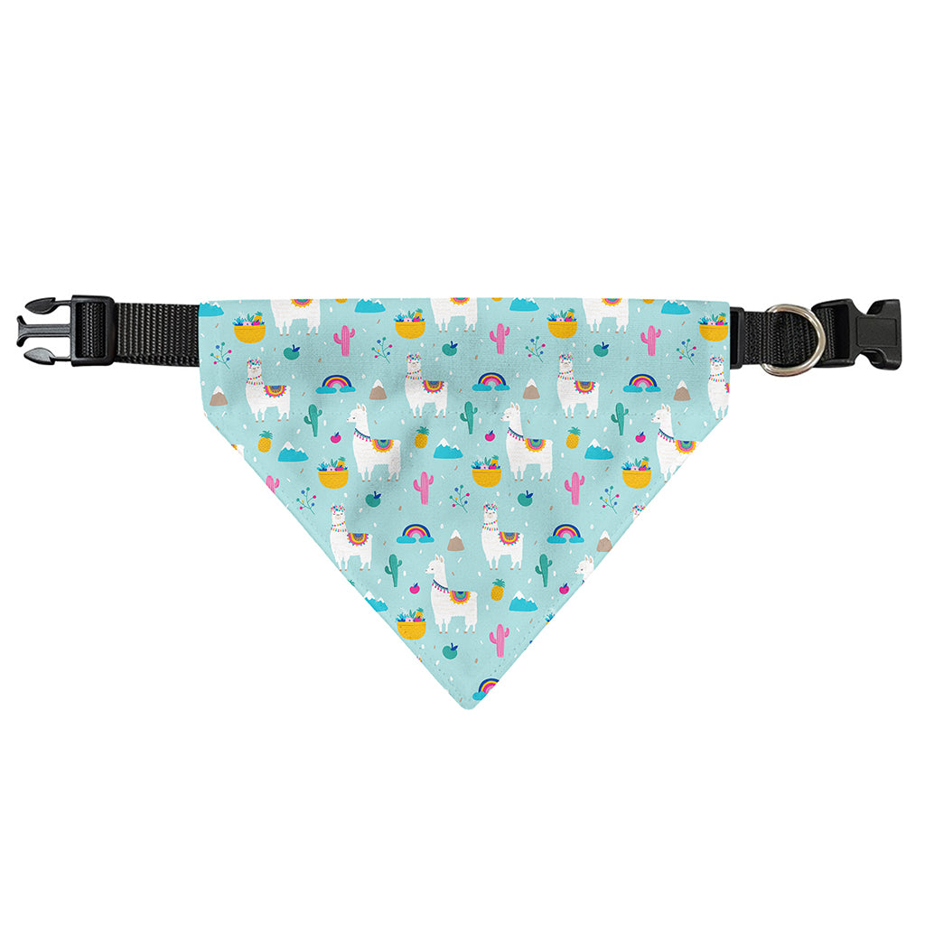 Happy Llama And Cactus Pattern Print Over The Collar Dog Bandana