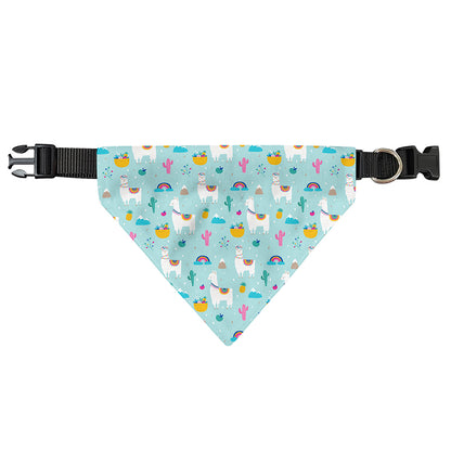 Happy Llama And Cactus Pattern Print Over The Collar Dog Bandana
