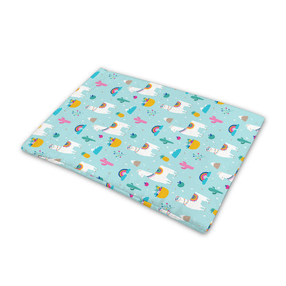 Happy Llama And Cactus Pattern Print Pet Cooling Mat Cover