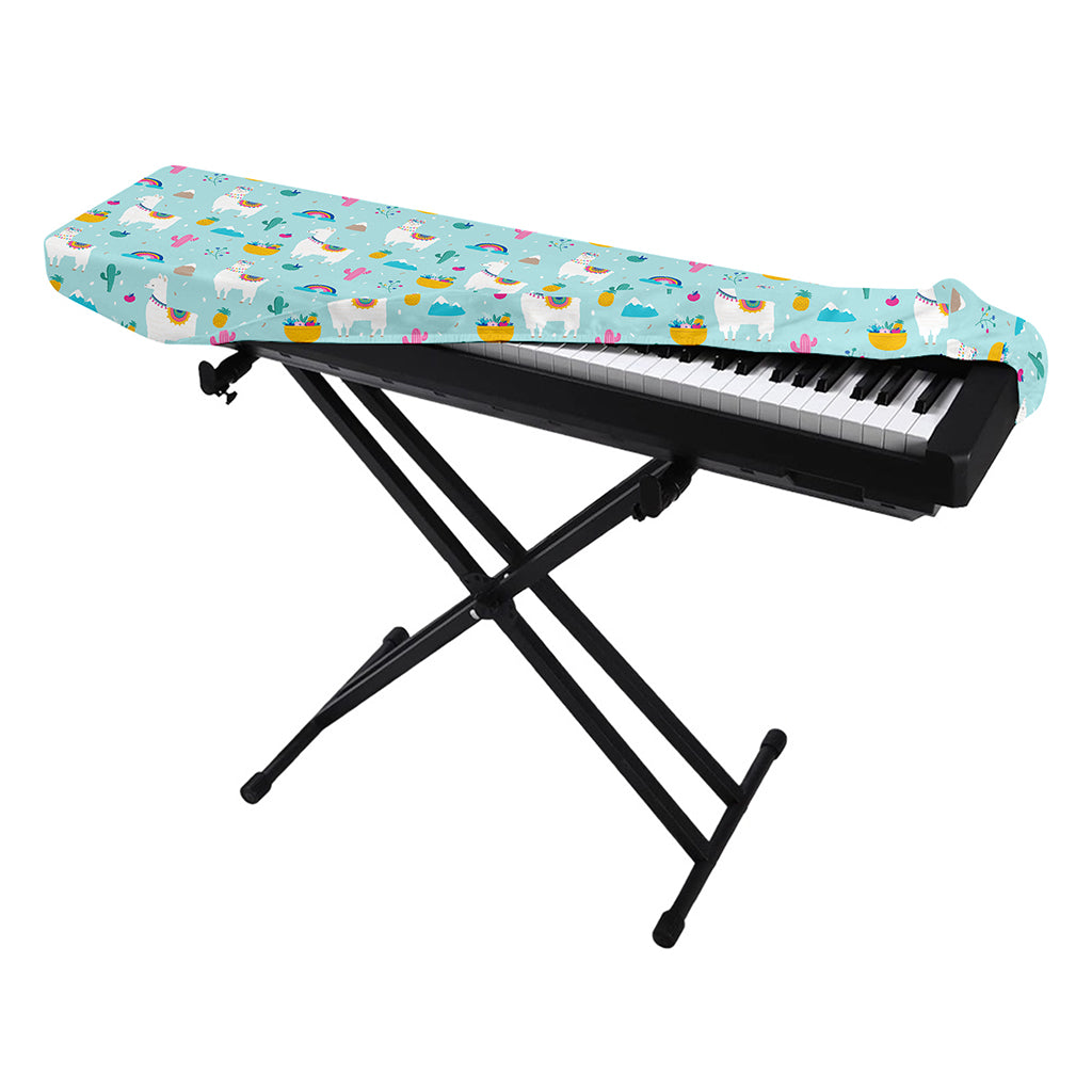 Happy Llama And Cactus Pattern Print Piano Keyboard Cover