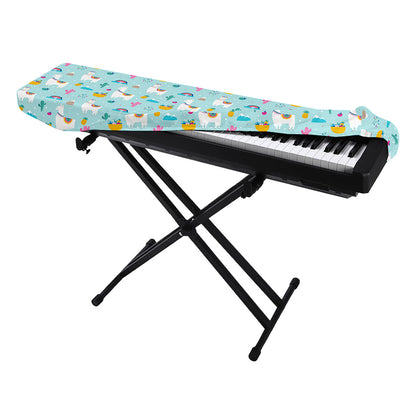 Happy Llama And Cactus Pattern Print Piano Keyboard Cover