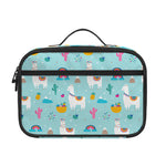 Happy Llama And Cactus Pattern Print Portable Lunch Bag