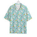 Happy Llama And Cactus Pattern Print Rayon Hawaiian Shirt