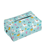 Happy Llama And Cactus Pattern Print Rectangle Tissue Box Cover