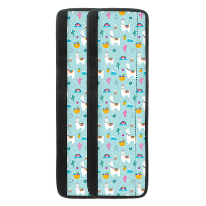 Happy Llama And Cactus Pattern Print Refrigerator Handle Covers