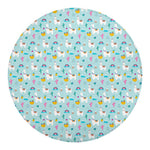 Happy Llama And Cactus Pattern Print Round Blanket