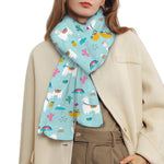 Happy Llama And Cactus Pattern Print Scarf
