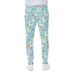 Happy Llama And Cactus Pattern Print Scuba Joggers