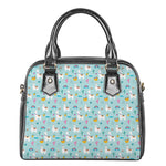 Happy Llama And Cactus Pattern Print Shoulder Handbag
