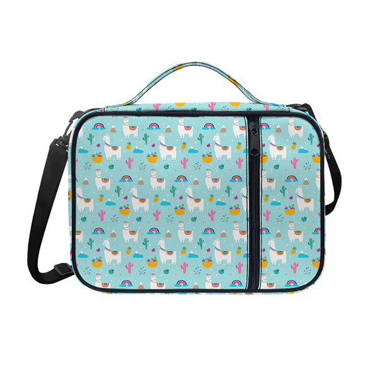 Happy Llama And Cactus Pattern Print Shoulder Strap Bible Bag