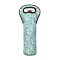 Happy Llama And Cactus Pattern Print Single Neoprene Wine Tote
