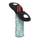 Happy Llama And Cactus Pattern Print Single Neoprene Wine Tote