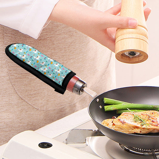 Happy Llama And Cactus Pattern Print Skillet Handle Cover