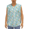 Happy Llama And Cactus Pattern Print Sleeveless Baseball Jersey