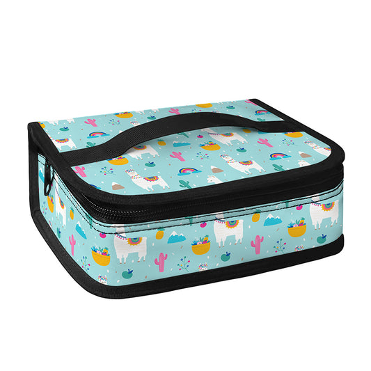 Happy Llama And Cactus Pattern Print Small Lunch Bag