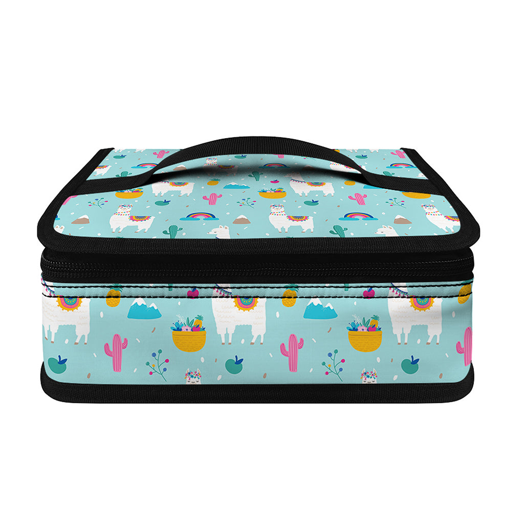 Happy Llama And Cactus Pattern Print Small Lunch Bag