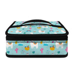 Happy Llama And Cactus Pattern Print Small Lunch Bag