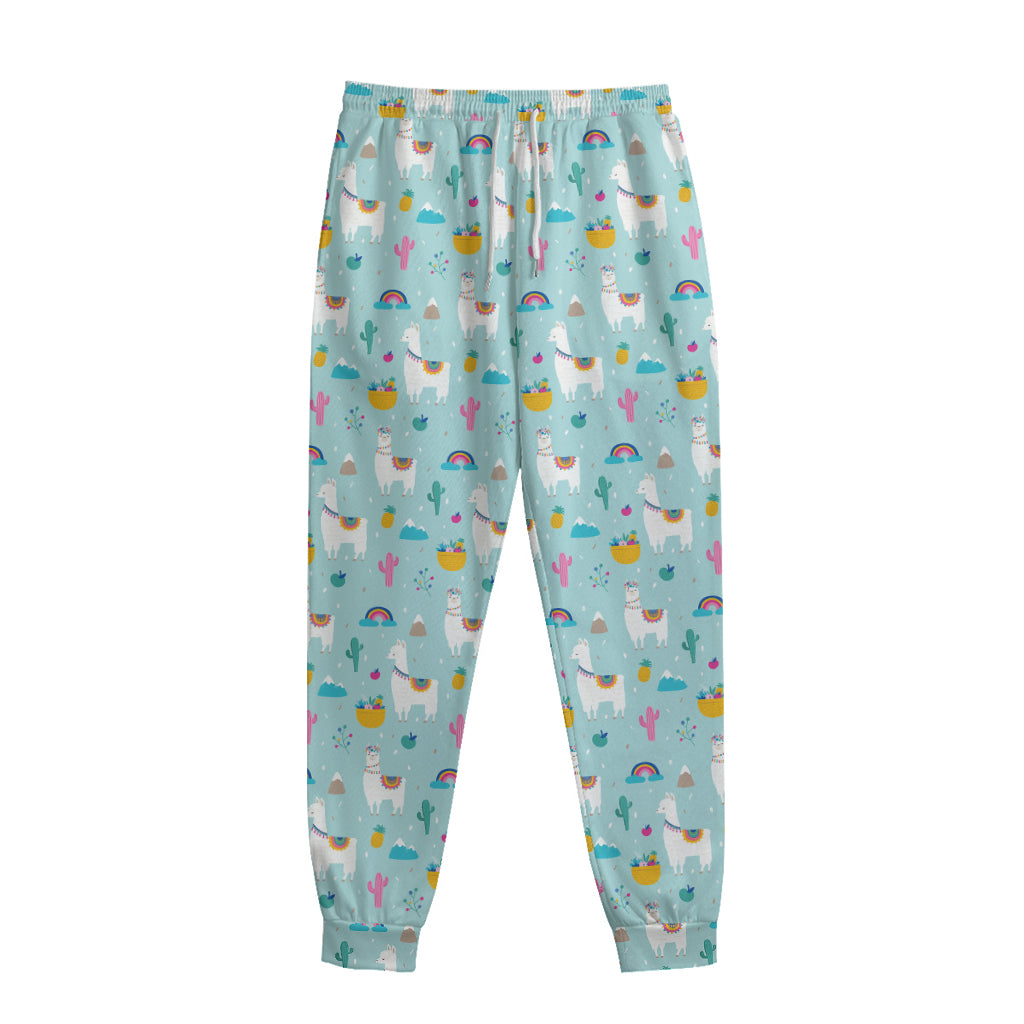 Happy Llama And Cactus Pattern Print Sweatpants