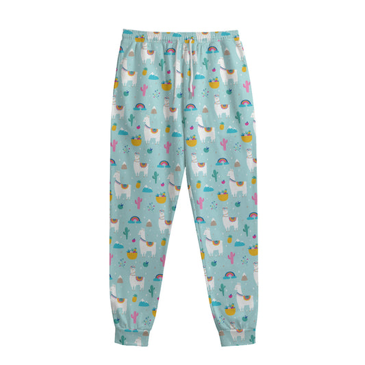 Happy Llama And Cactus Pattern Print Sweatpants