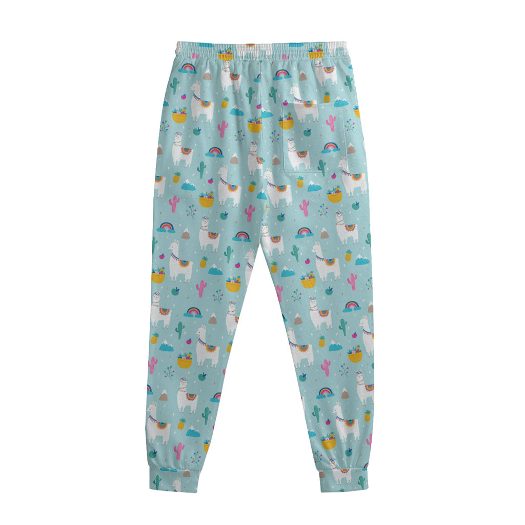 Happy Llama And Cactus Pattern Print Sweatpants
