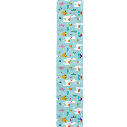 Happy Llama And Cactus Pattern Print Table Runner