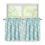 Happy Llama And Cactus Pattern Print Tier Curtains