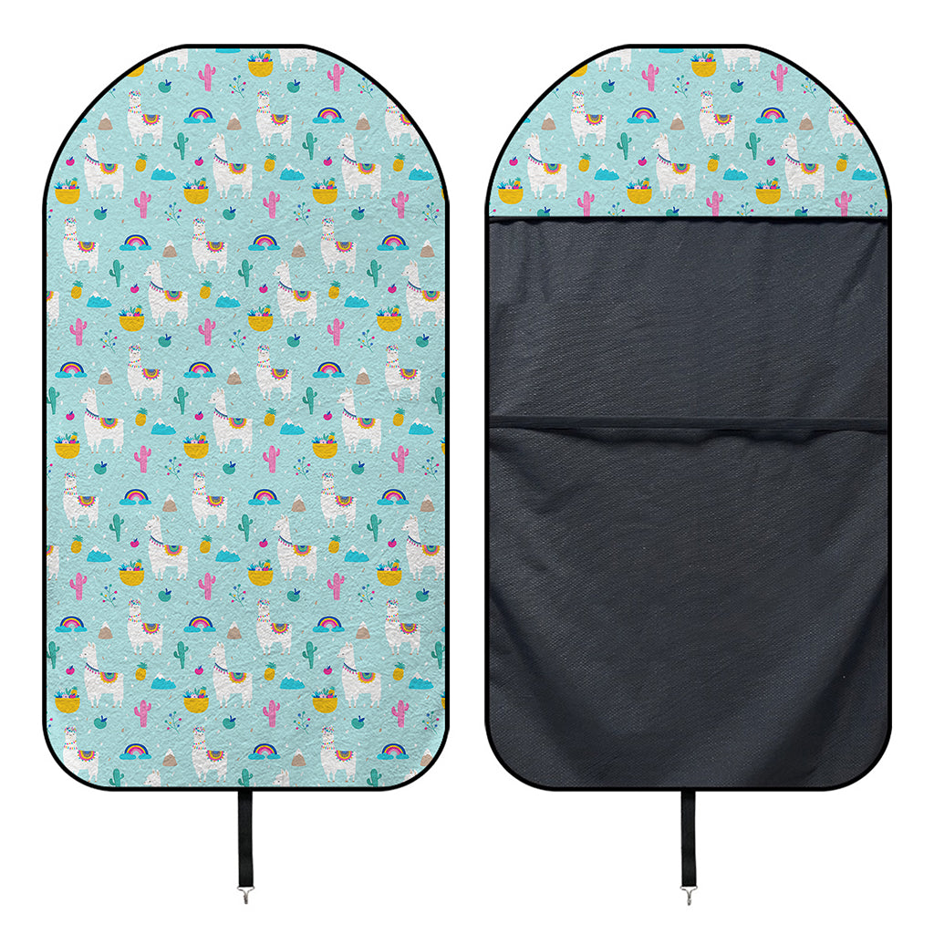 Happy Llama And Cactus Pattern Print Waterproof Car Seat Cover