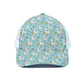 Happy Llama And Cactus Pattern Print White Mesh Trucker Hat