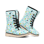 Happy Llama And Cactus Pattern Print Winter Boots