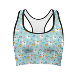 Happy Llama And Cactus Pattern Print Women's Sports Bra