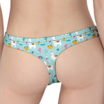 Happy Llama And Cactus Pattern Print Women's Thong