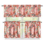 Happy Llama Pattern Print 3 Piece Kitchen Curtains