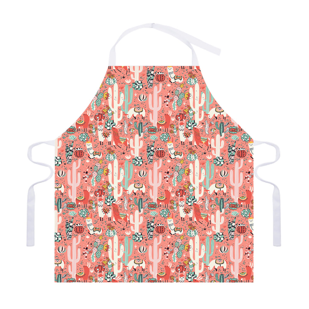 Happy Llama Pattern Print Adjustable Apron
