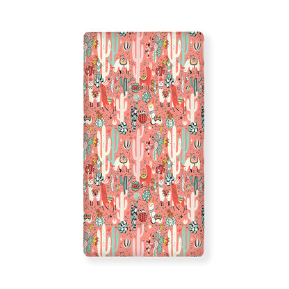 Happy Llama Pattern Print Baby Crib Sheet