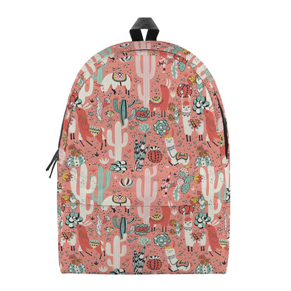 Happy Llama Pattern Print Backpack