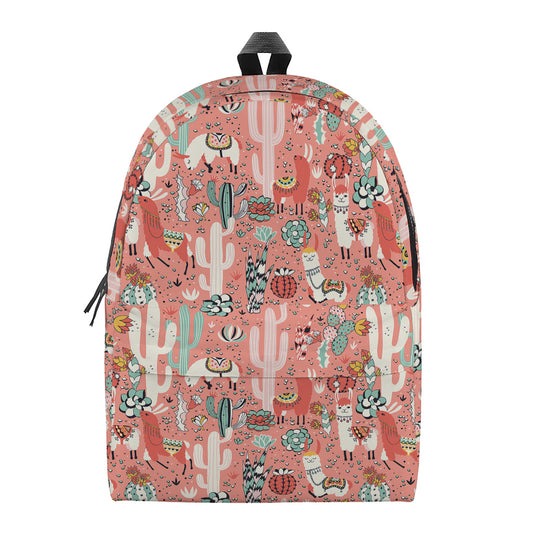 Happy Llama Pattern Print Backpack