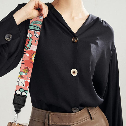 Happy Llama Pattern Print Bag Strap