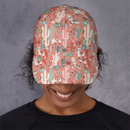 Happy Llama Pattern Print Baseball Cap